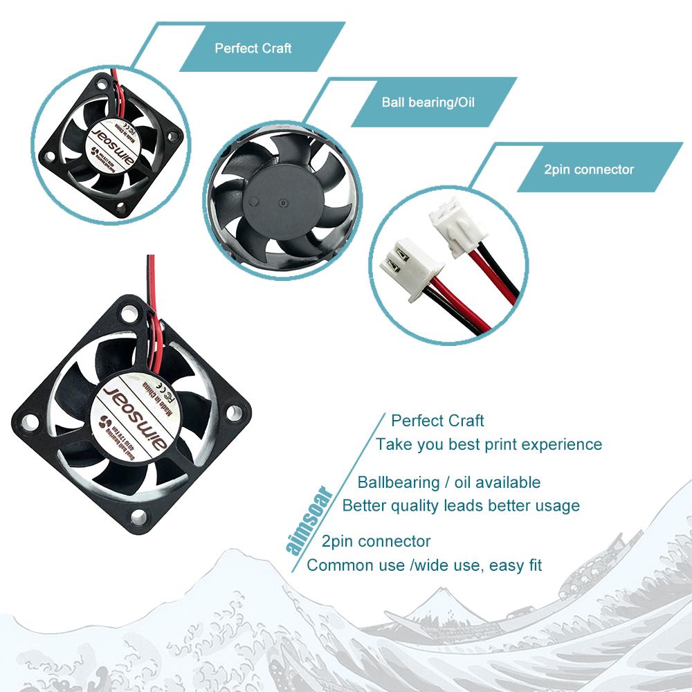 Quạt 4010 12V 24V ender 3 quạt 40mm 2 pin Oil quạt kép mang bộ làm mát quạt làm mát 3D Máy in phần 4010 40*40*10 mm