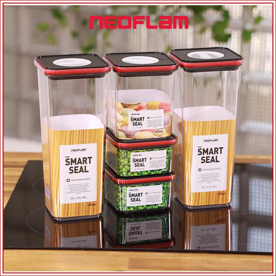 IMat-Bộ 5 hộp vuông Smart Seal. Bằng nhựa Tritan, bảo quản thực phẩm an toàn