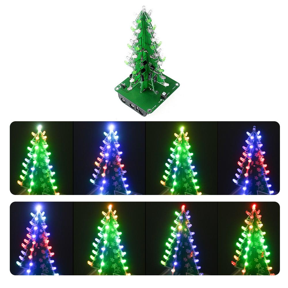 DIY Colorful Easy Making LED Light Acrylic Christmas Tree with Music Electronic Learning Kit Module
