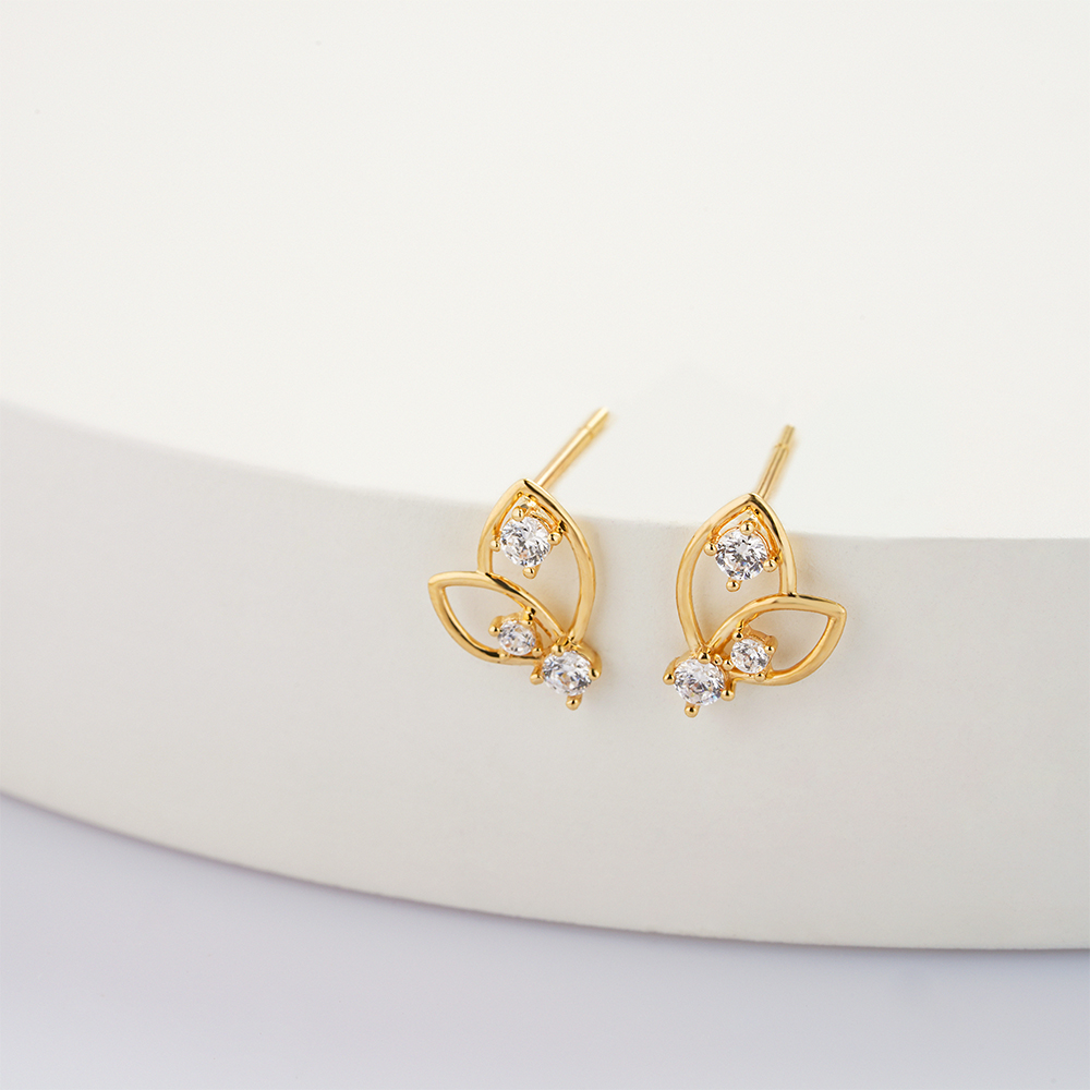 Bông Tai Nữ Vàng 14K BTAM83 Huy Thanh Jewelry