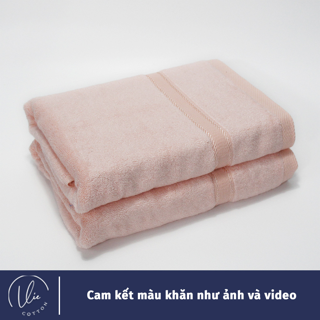 Khăn Tắm Sợi Tre VieCotton Loại Dày 60x120 Siêu Óng Siêu Mềm Kháng Khuẩn An Toàn Chất Lượng Cao