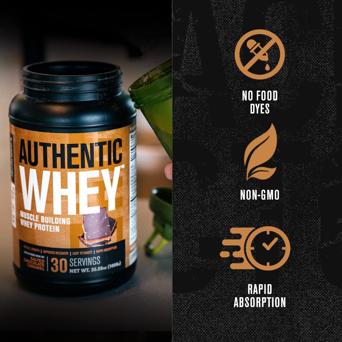 Bổ sung đạm Authentic Whey Jacked Factory: Made in USA 30 lần dùng