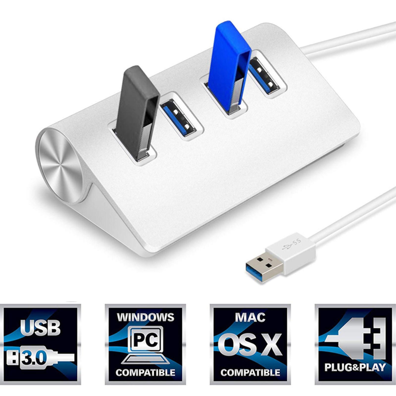 4 Port USB 3.0 Hub Multiport Adapter 5Gbps High Speed for Headset USB Sticks