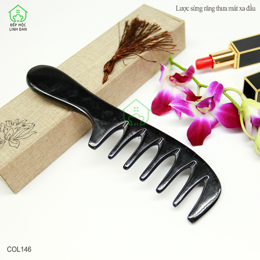 Lược Sừng Răng Thưa Mẫu Massage Đầu