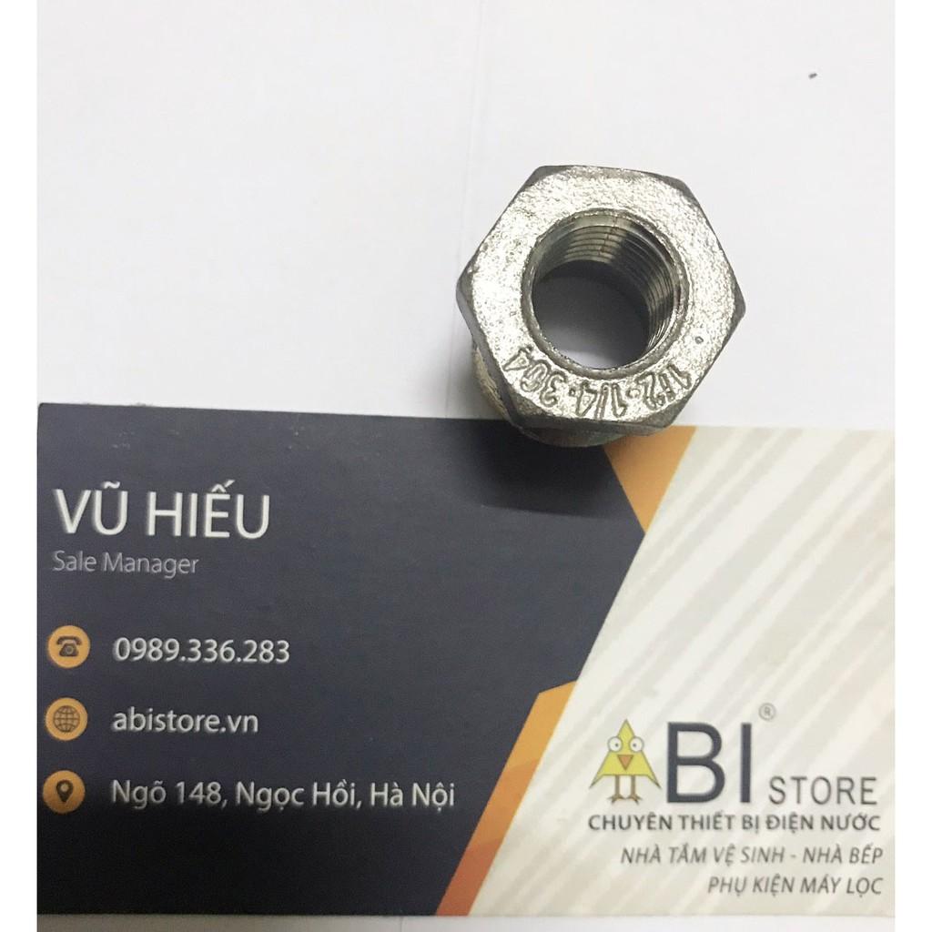 LƠ THU 1/2 1/4 ( CHUYỂN BẬC REN 21 - 13) INOX ĐÚC SẦN HÀNG ĐẸP, CÀ RÁ 21/13