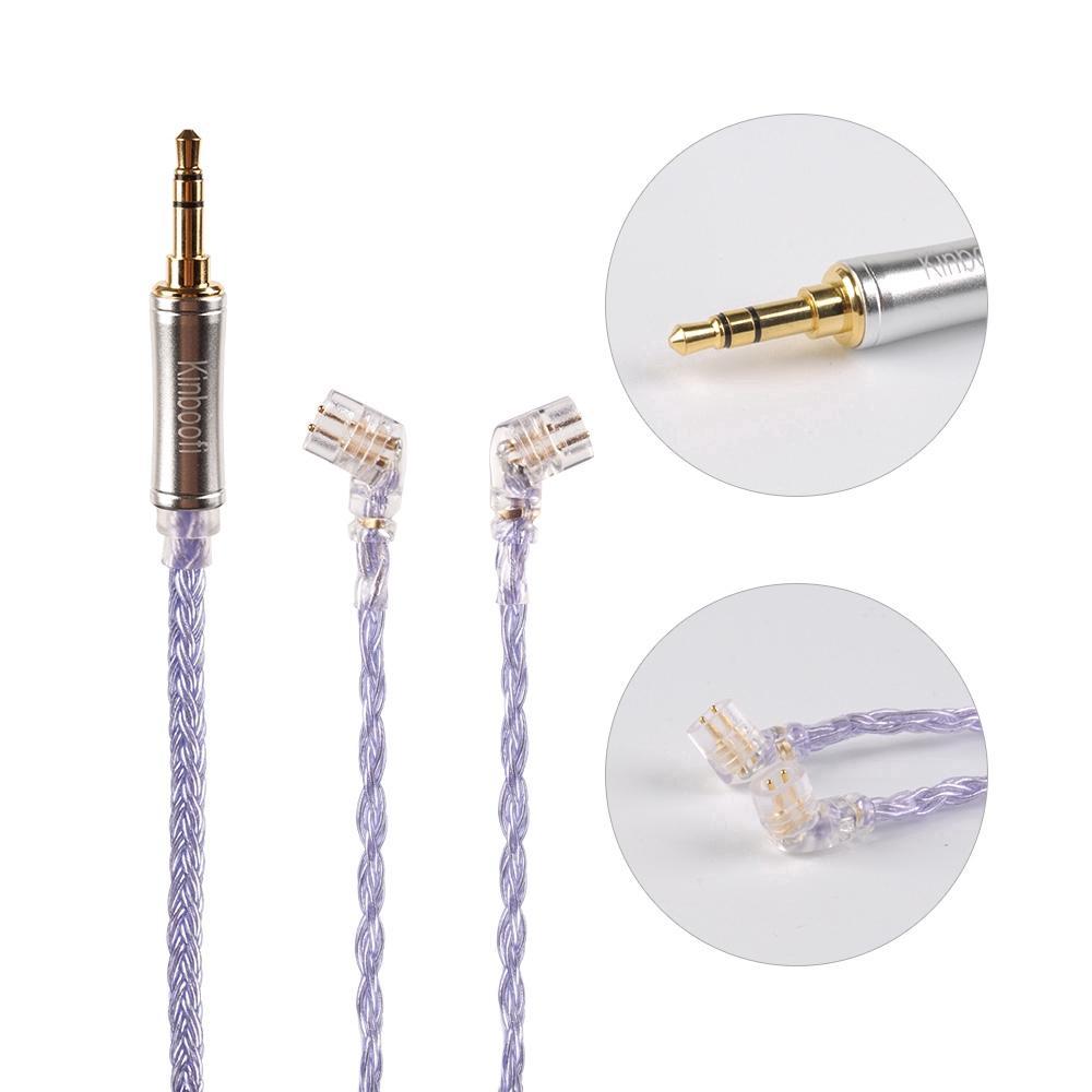 Kinboofi 16 Core High Purity Silver Plated Cable With MMCX/2PIN/QDC Connector KZ ZS10 Pro AS10 AS16 AS12 ZSN PRO