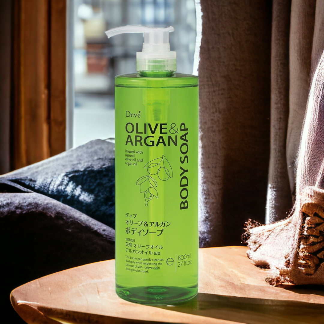 Sữa Tắm Dưỡng Sáng Mịn Da Sạch Sâu Deve Olive & Argan Body Soap
