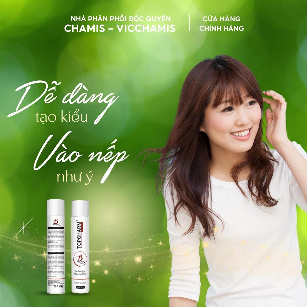 Keo xịt tạo kiểu và giữ nếp tóc siêu sóng cho nam/nữ Topcharm
