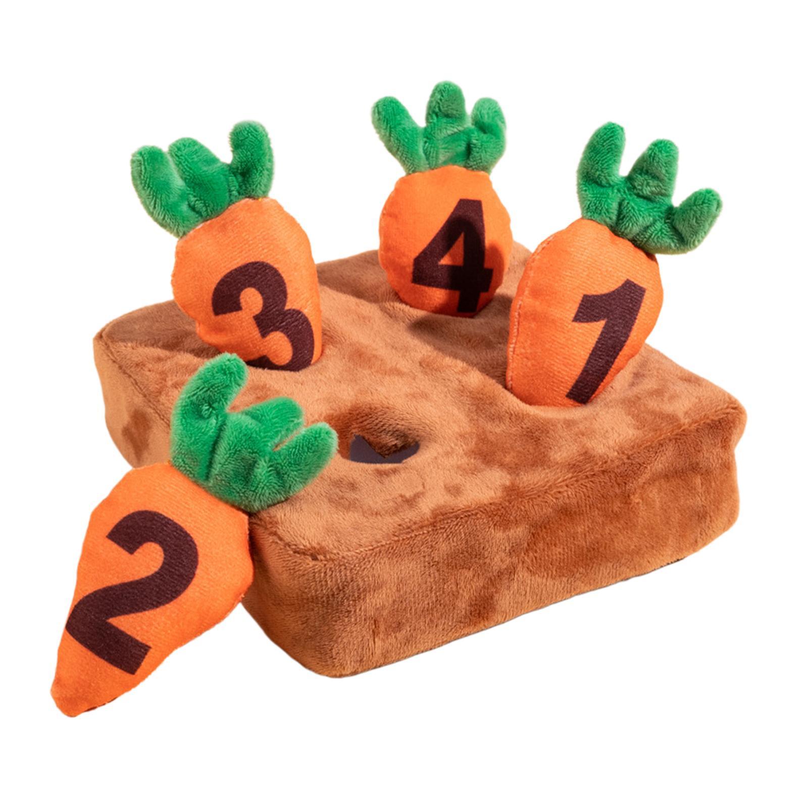 Interactive Dog Toy Training Blanket Pet Foraging Mat Dog Carrot Plush Toy