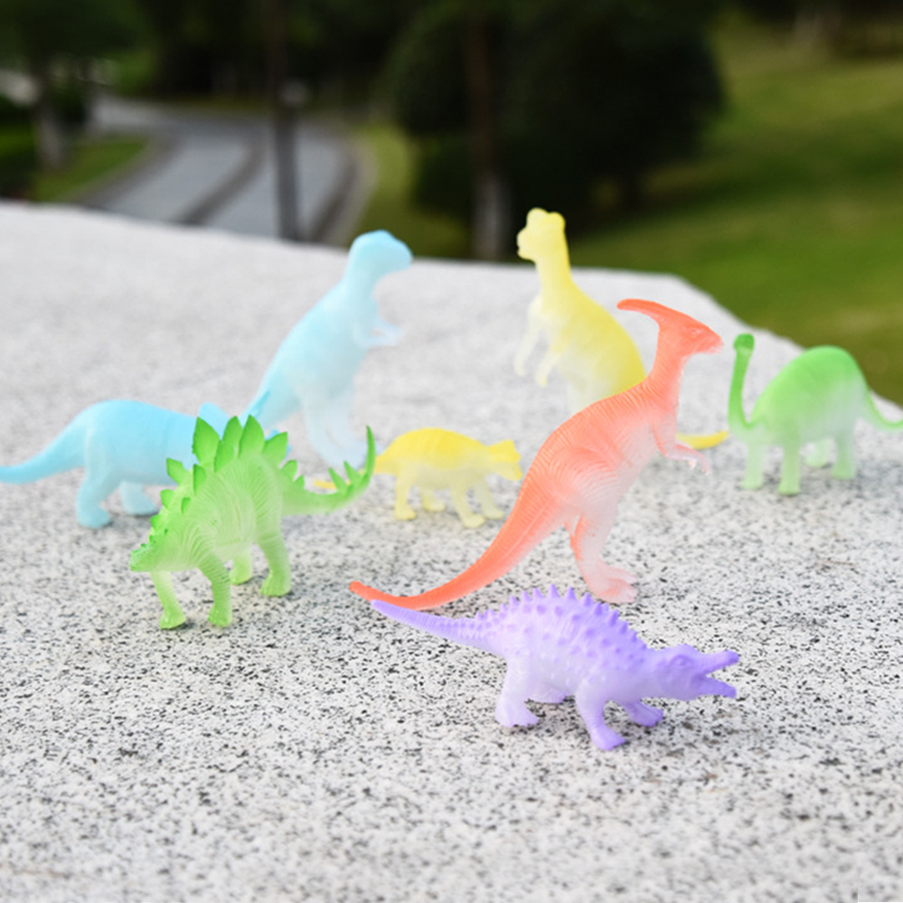 Bộ 8 Khủng Long Dạ Quang Dino World đa màu sắc làm mô hình đồ chơi cho bé, kích thích khám phá và khả năng học hỏi của bé về thế giới khủng long