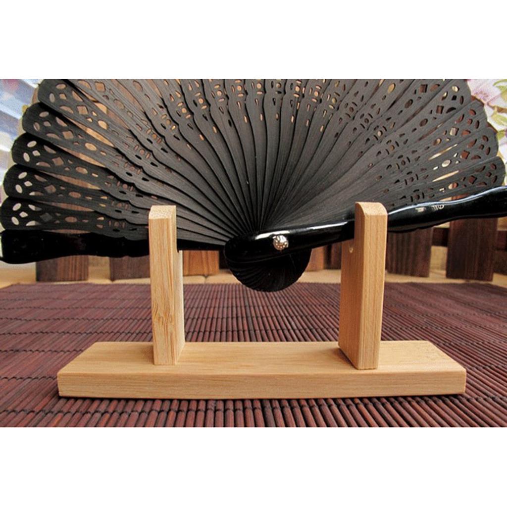 Vintage Retro Style Bamboo Fan Display Stand Holder for Collecting Antique Folding Fan Home Decor