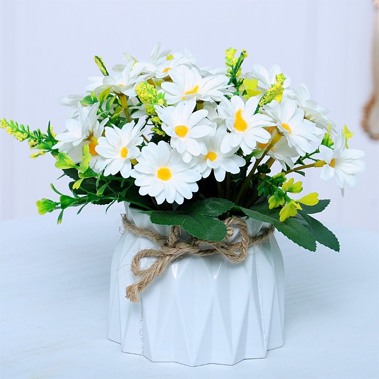 Hoa Giả, Chậu Hoa Mini Để Bàn Cắm Sẵn Nhiều Mẫu Siêu Đẹp Trang Trí Bàn Trà, Kệ Tủ, Quán Cafe DG-26