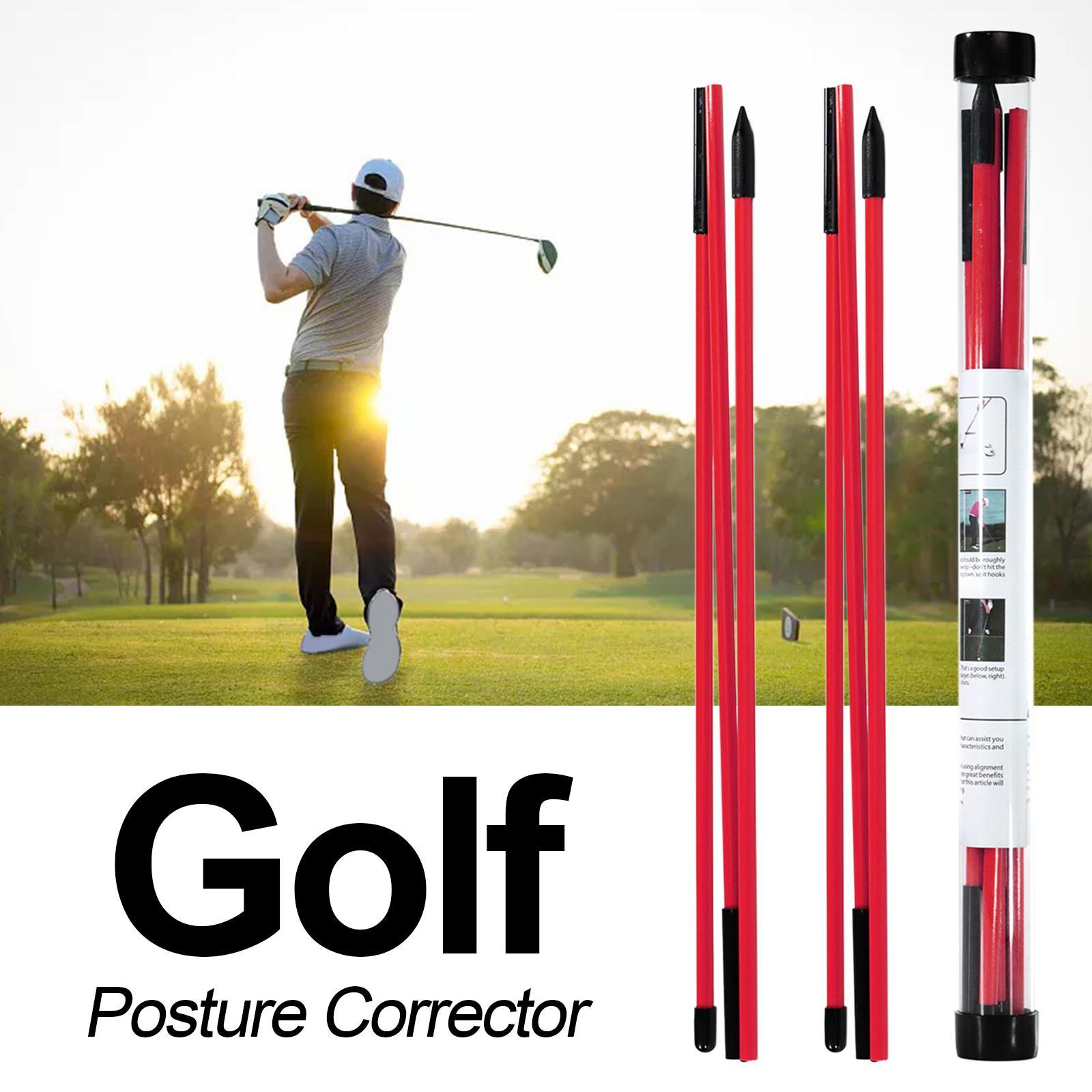 Set of 2 Golf Alignment Sticks Foldable Golf Training Aid Anti-Flip Posture Corrector Putting