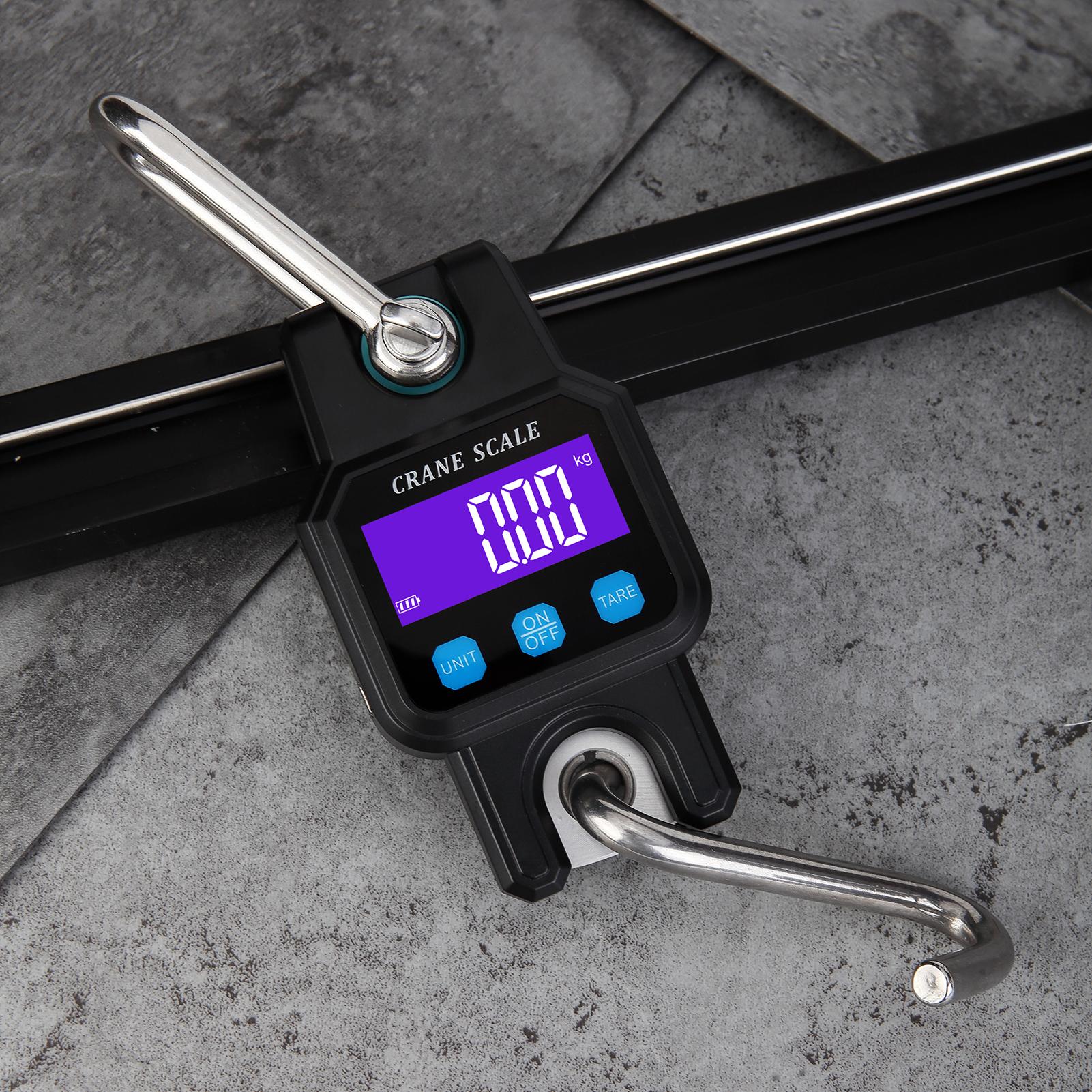 300KG/ 600LB Portable Heavy Duty Crane Scale Digital Electronic Hanging Weigher Rechargeable Industrial Hook Scales Unit Switch/ Data Hold/ Tare/ Zero for Farm Fishing Travel Market Outdoor Work