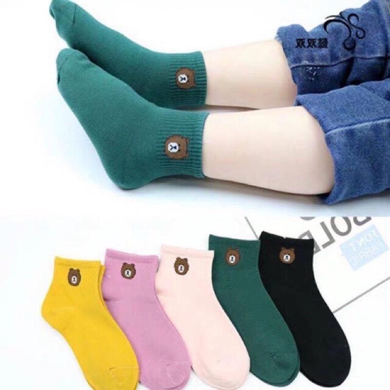 Tất trẻ em cho bé trai bé gái 1-3 tuổi chất cotton mềm mịn in hình gấu siêu đáng yêu