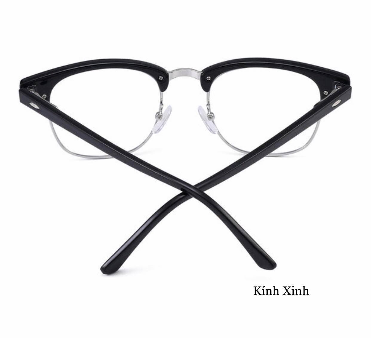 Kính Gọng Nam Nữ Mắt Vuông Nửa Viền Thời Trang Cổ Điển - Hàng Cao Cấp