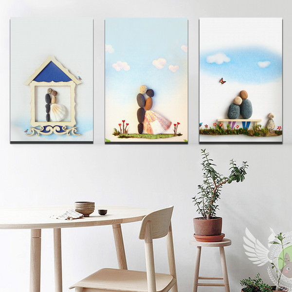 Bộ 3 Tranh Canvas Tràn Viền PGTK505
