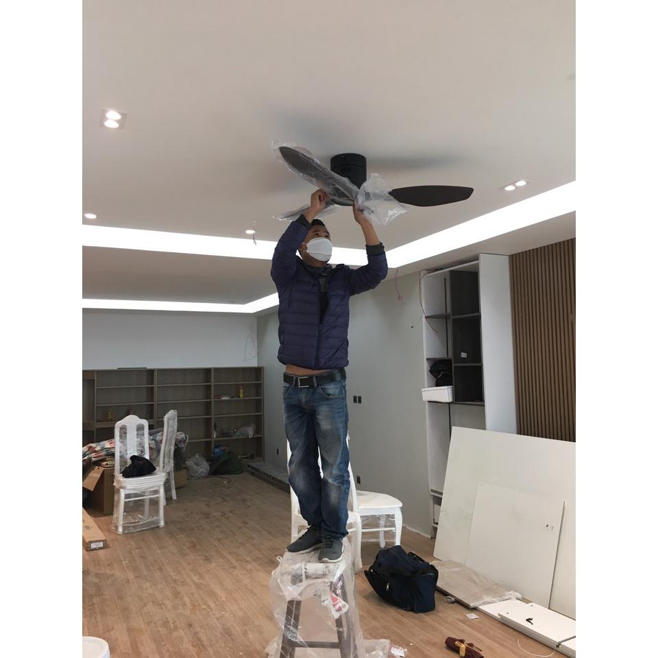 Quạt Trần 3 Cánh Cho Chung Cư Trần Thấp,Động Cơ DC 6 Tốc Độ,Thiết Kế Hiện Đại