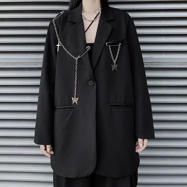 Áo vest phụ kiện dây chain bướm dài tay