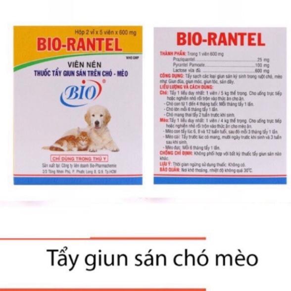 1 VIÊN BIO R A N T E L ĐỊNH KỲ CHO CHÓ MÈO