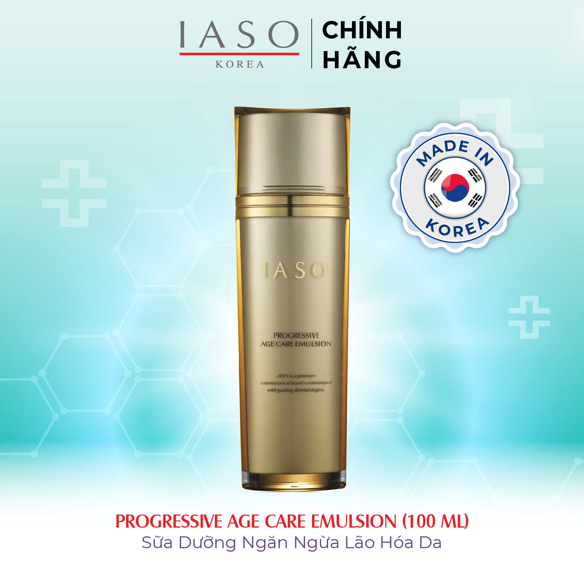 I18 Sữa dưỡng ẩm ngăn ngừa lão hóa IASO Progressive Age Care Emulsion 100ml