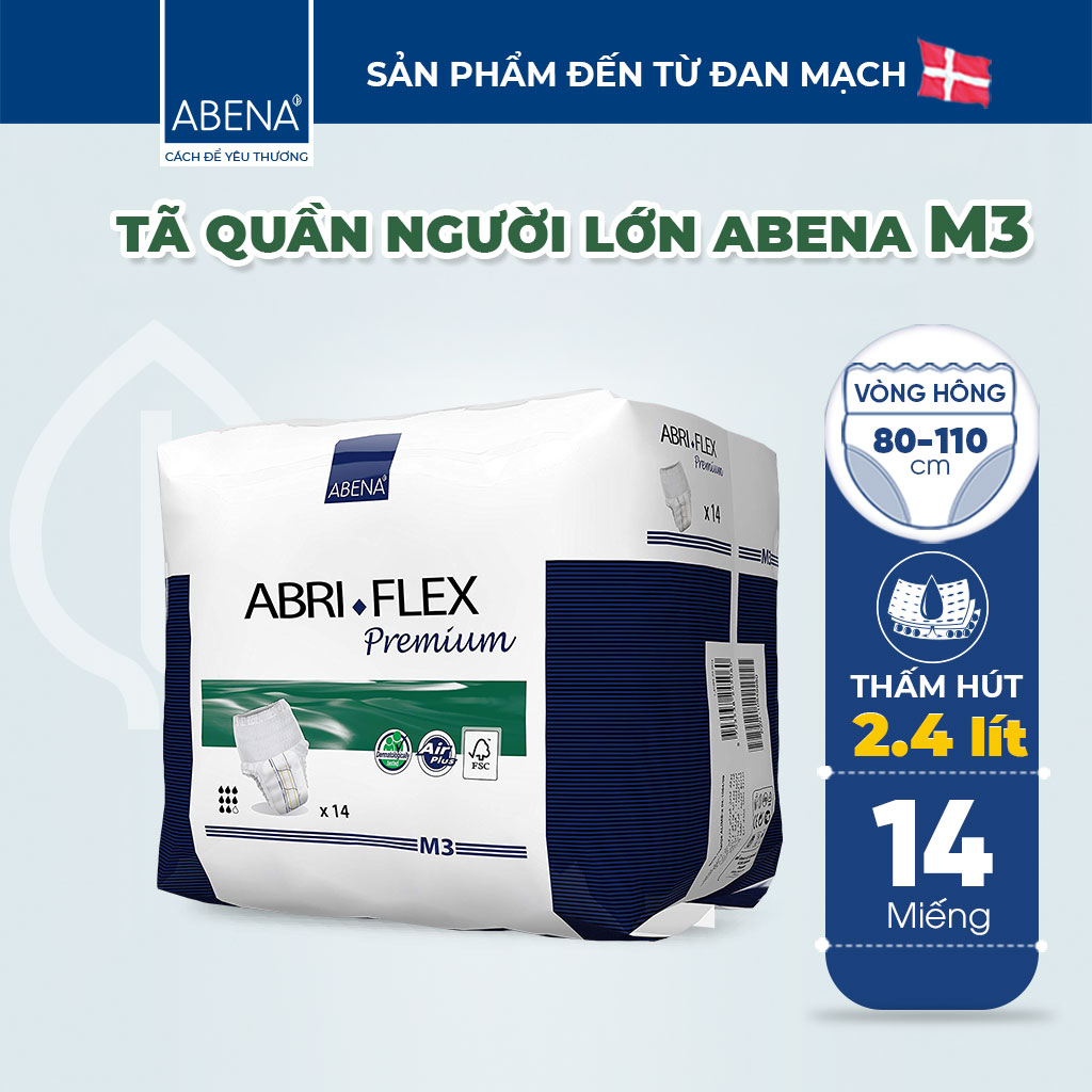 Combo 3 Bịch Tã Quần Người Lớn Abena Abri Flex Premium M3- Nhập Khẩu Đan Mạch