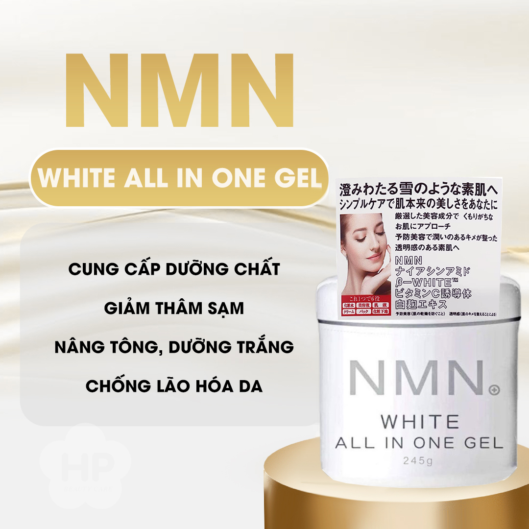 Nước Hoa Hồng Và Gel Cấp Ẩm Dưỡng Trắng Da Tế Bào Gốc NMN White All In One Gel 245g