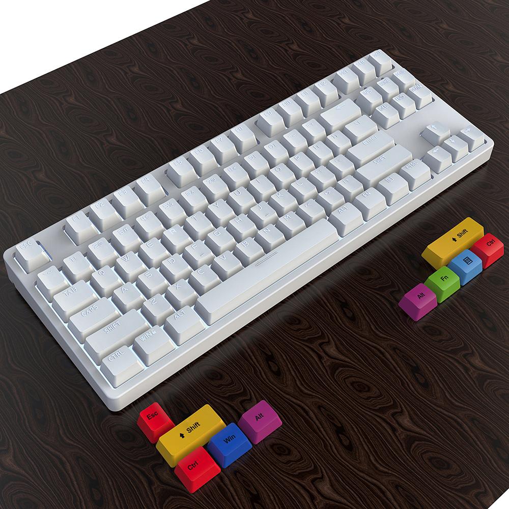 HXSJ L600 87 Keys Wired Mechanical Keyboard Two-color Injection Keycap White Backlight Detachable Type-C Cable
