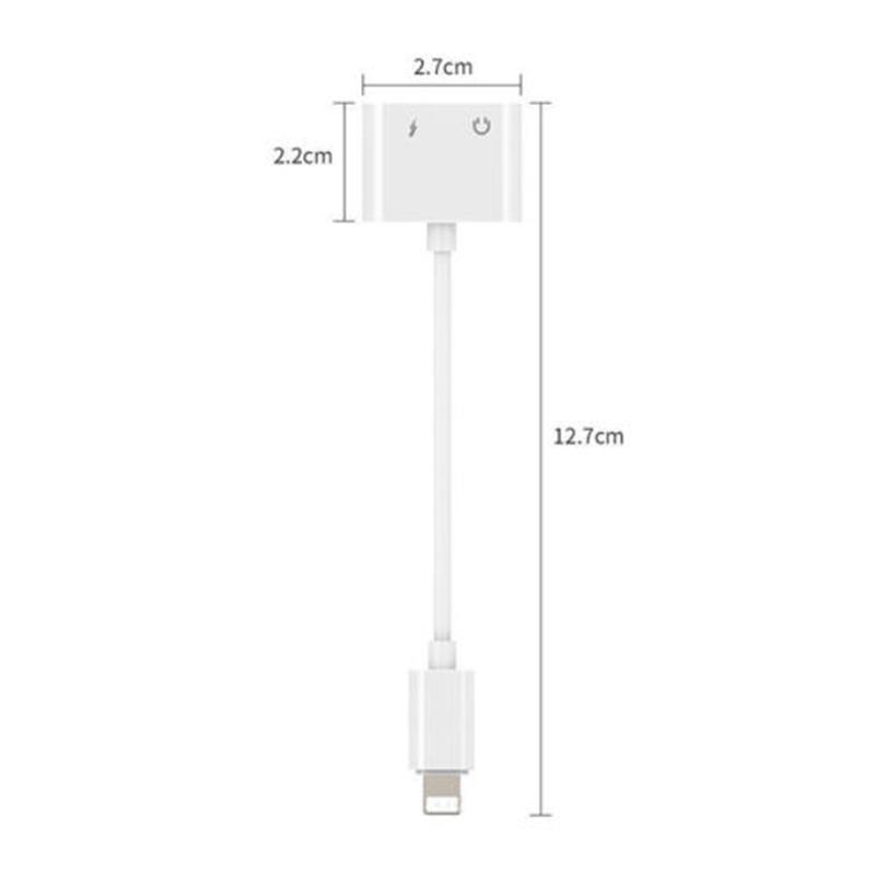 Dây Cáp Chuyển Đổi 2 Cổng Lightning Sạc Và Tai Nghe Cho iPhone X 8/8 Plus 7/7Plus - Trắng
