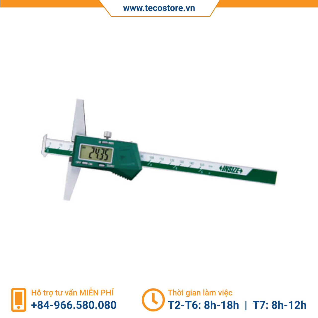 Thước đo sâu điện tử loại 2 ngàm móc Insize 1144 -  nonwaterproof