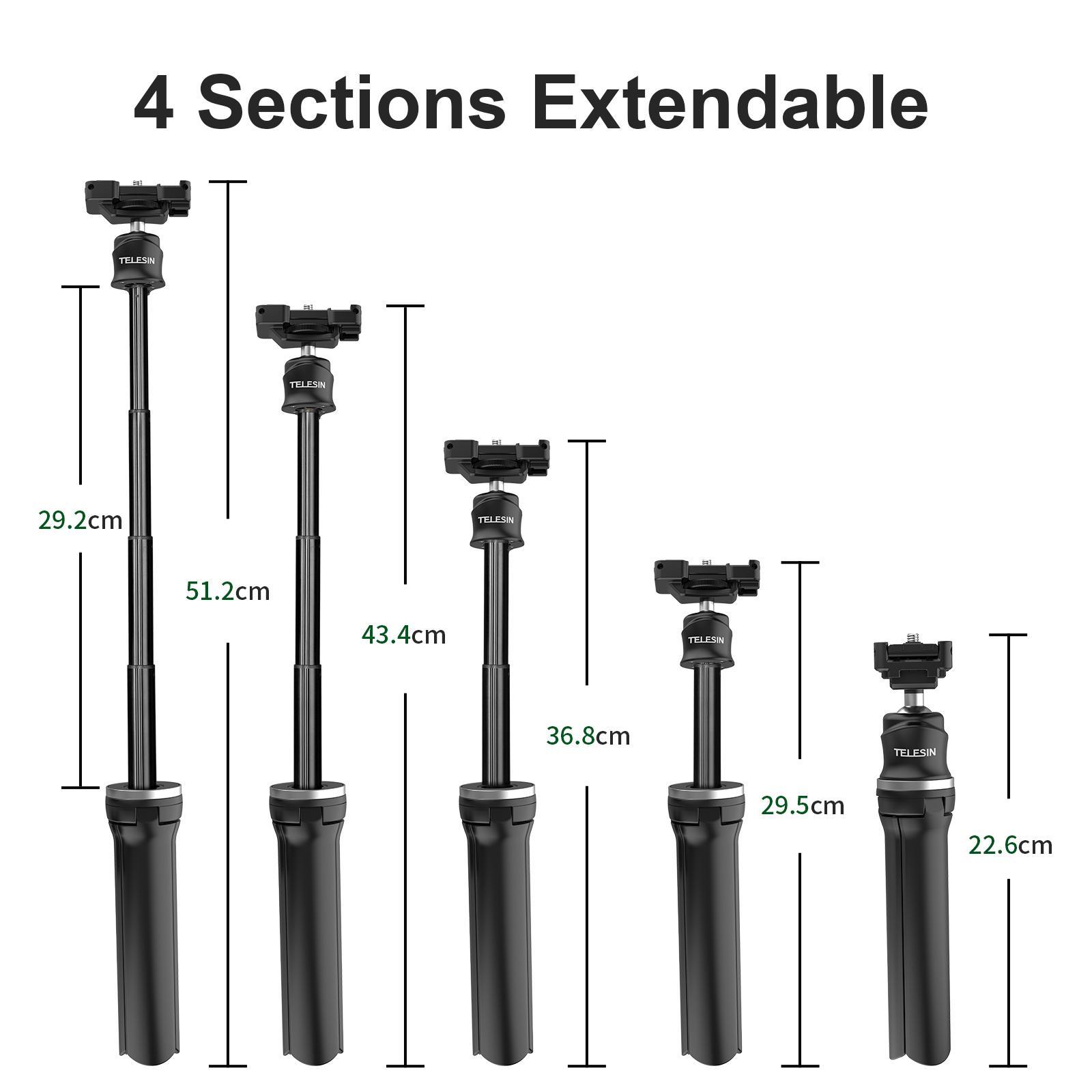 360° Stick Phone Tripod Stand for DSLR Camera Black