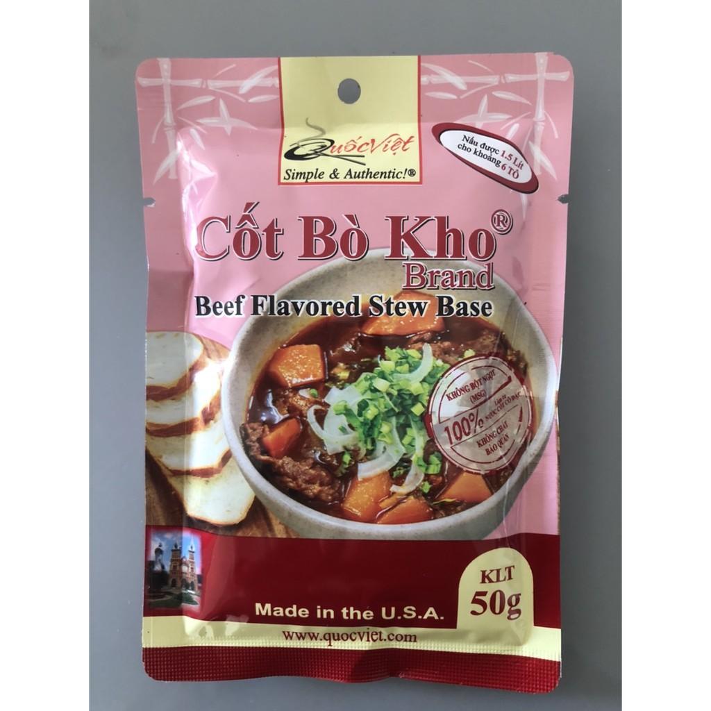 GIA VỊ NẤU BÒ KHO QUỐC VIỆT 50G-Gia vị hoàn chỉnh nhập khẩu