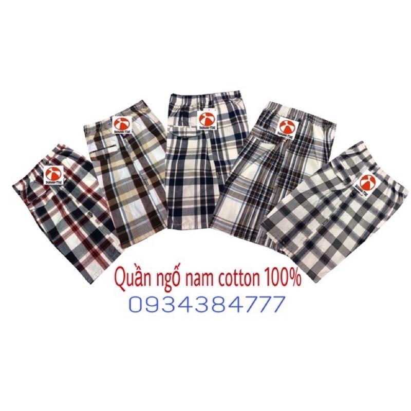 Quần short nam caro - vải cotton 100% thoáng mát