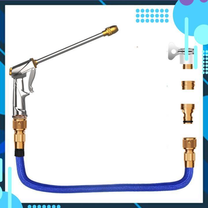 Bộ dây và vòi xịt tăng áp lực nước  rửa xe tưới cây loại 5m   206733