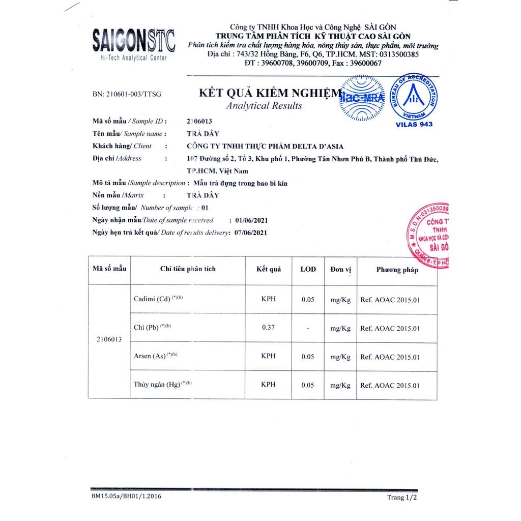 Trà Dây Túi Zip – Delta D'Asia Chống viêm loét dạ dày