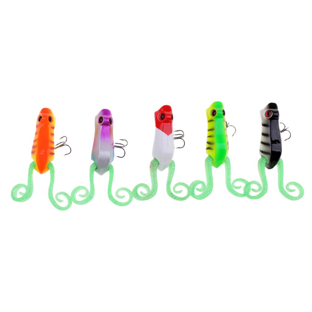 5 Pieces Fishing Lures Crankbaits Hooks Artificial Soft Bait Tackle