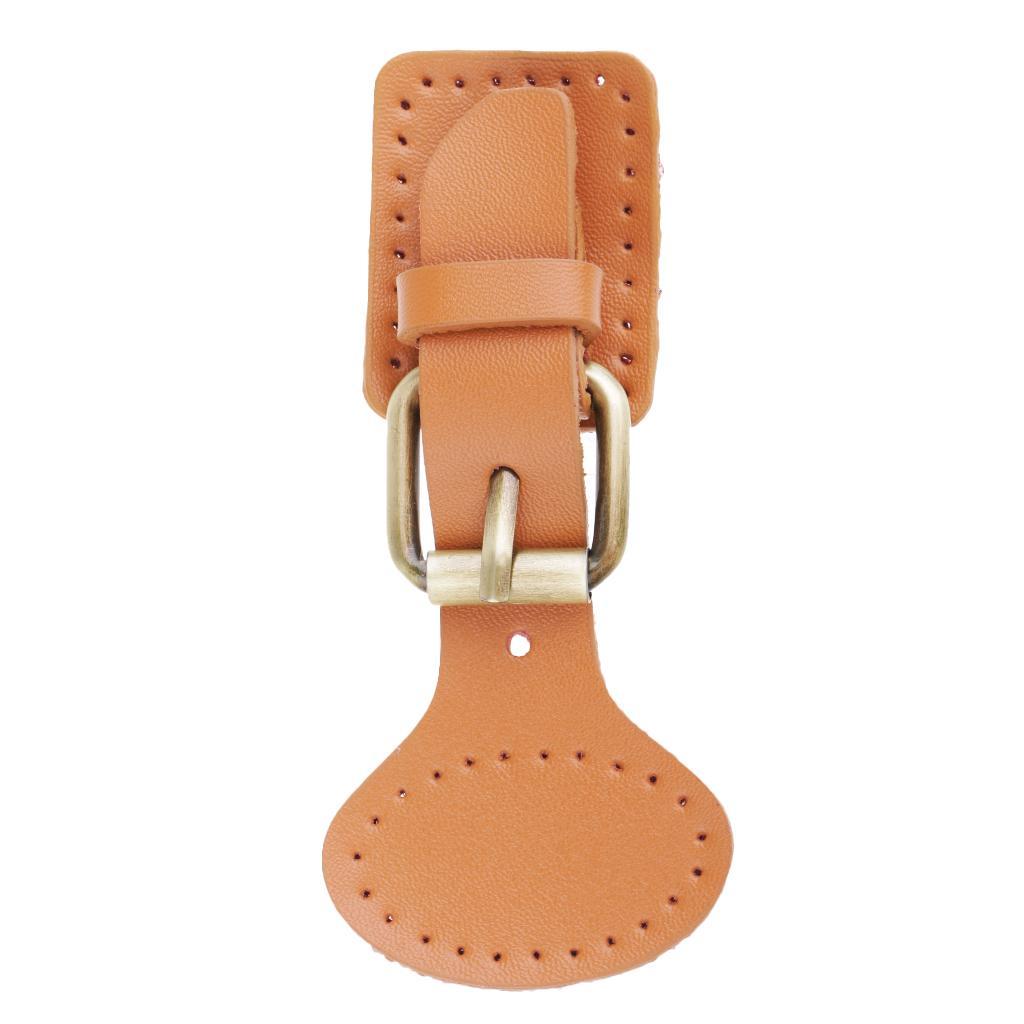 2 Sets PU Sewing Buckle Alloy Leather for Various Styles of Diy Bags, Brown Color