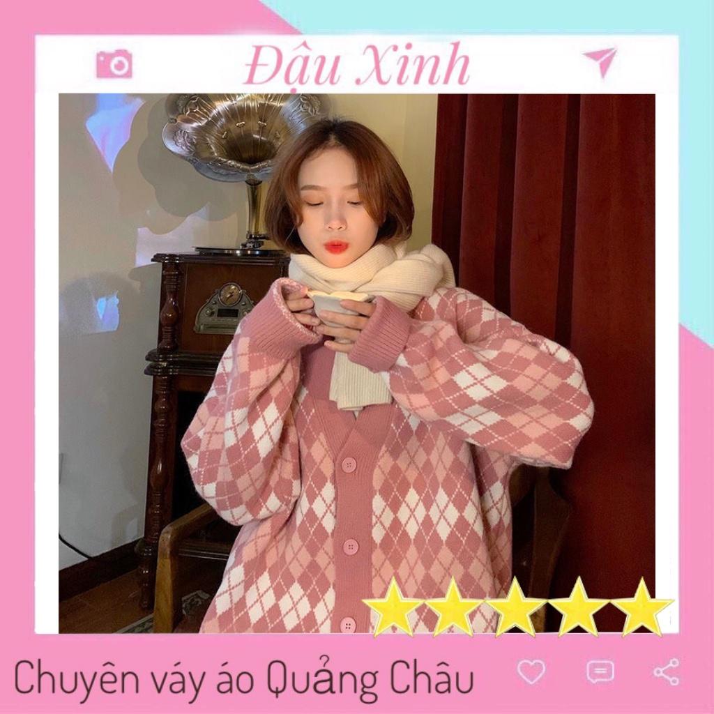 Áo khoác len nữ Cardigan ulzzang cổ chữ v hàn quốc dáng rộng - 031