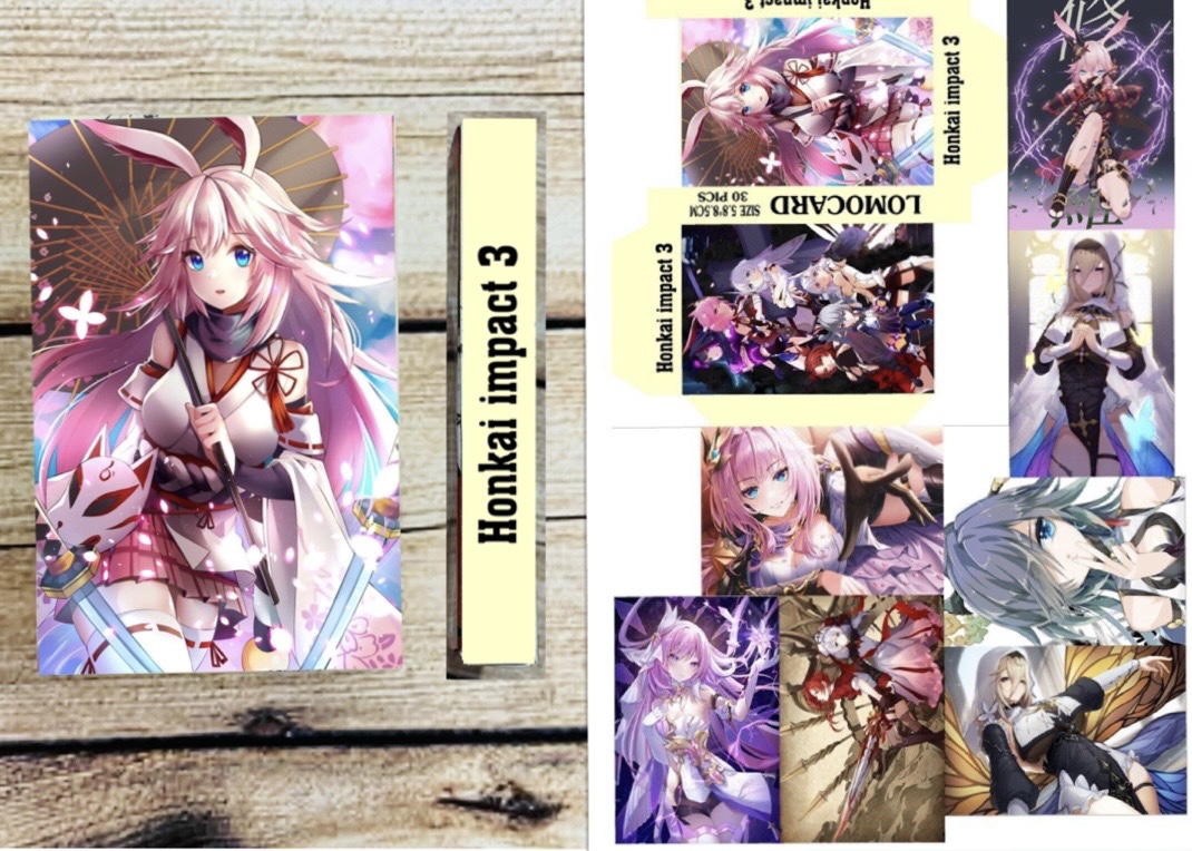 Hộp lomo 30 ảnh card Honkai impact 3 khác nhau/ ảnh thẻ card in hình Honkai impact 3