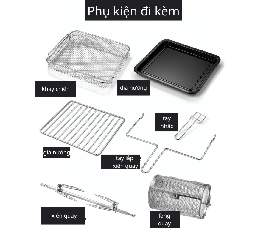 Lò nướng kiêm nồi chiên không dầu ACA