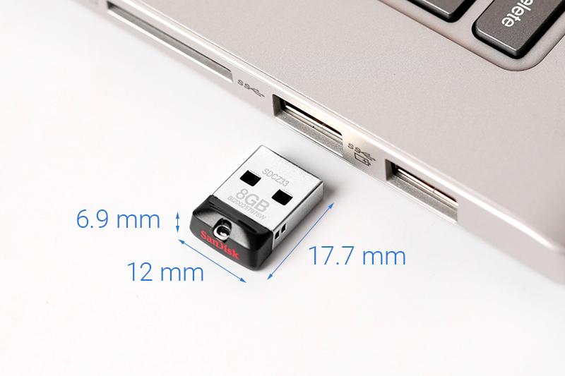 USB 2.0 8GB Sandisk SDCZ33 Đen - Hàng chính hãng