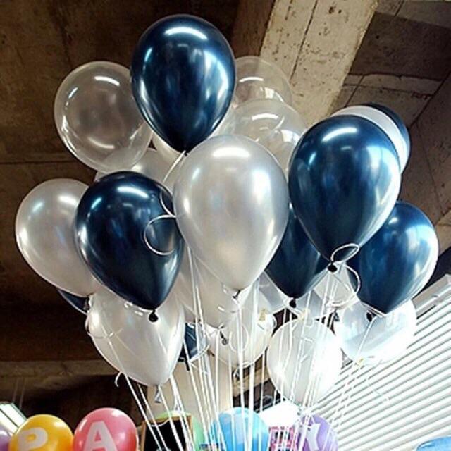 COmbo 50 bóng nhũ 10” kèm dây ruy băng
