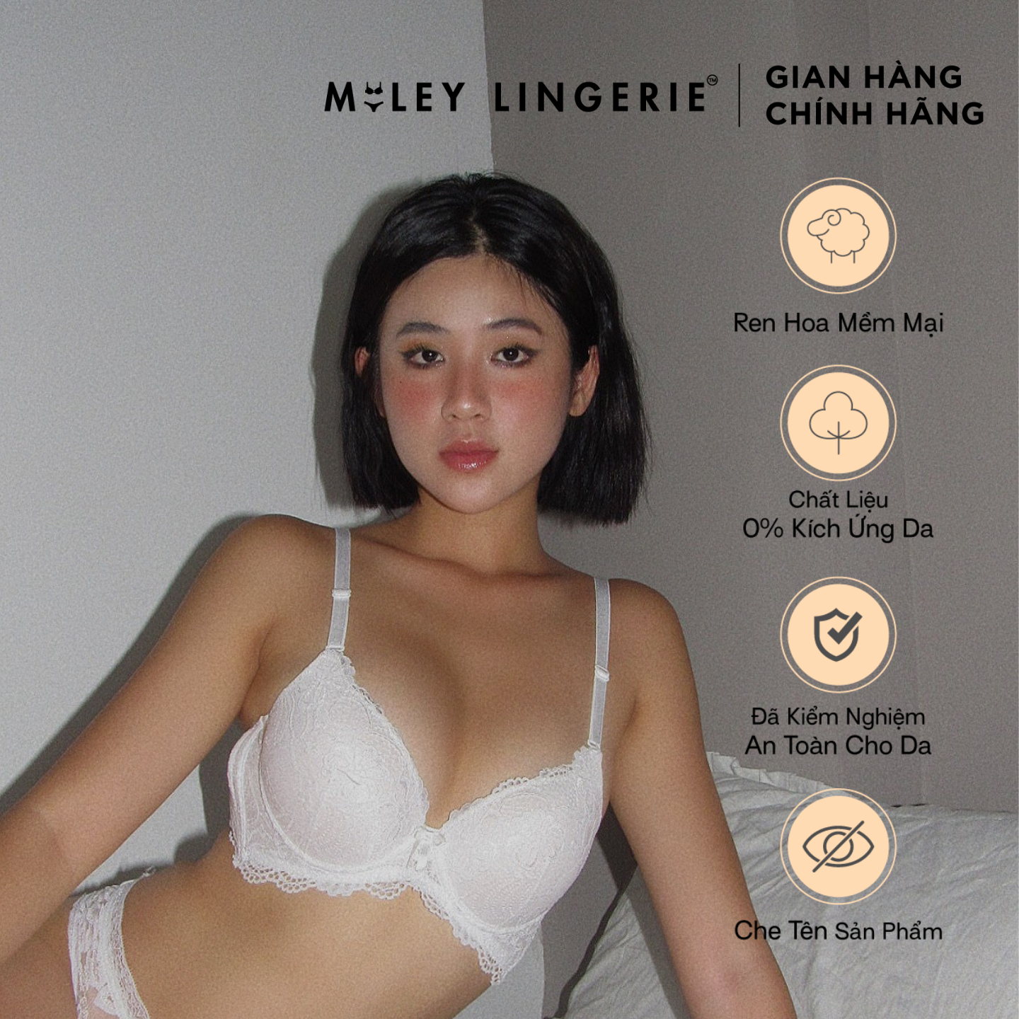 Áo Ngực Nâng Ngực Ren Nữ Mút Dày 4cm Active Miley Lingerie - Trắng BRL02001