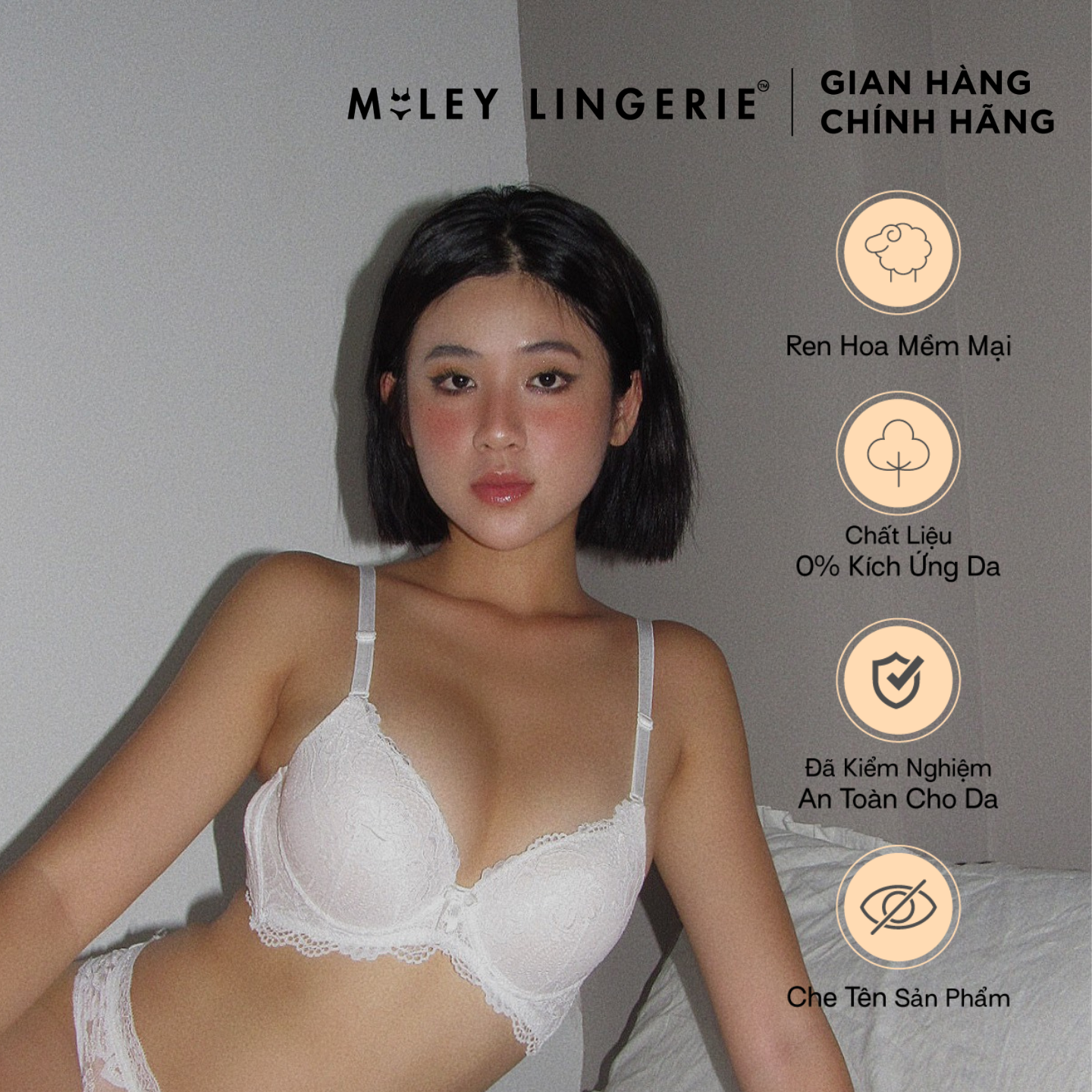 Áo Ngực Nâng Ngực Ren Nữ Mút Dày 4cm Active Miley Lingerie - Trắng Kem BRL14001