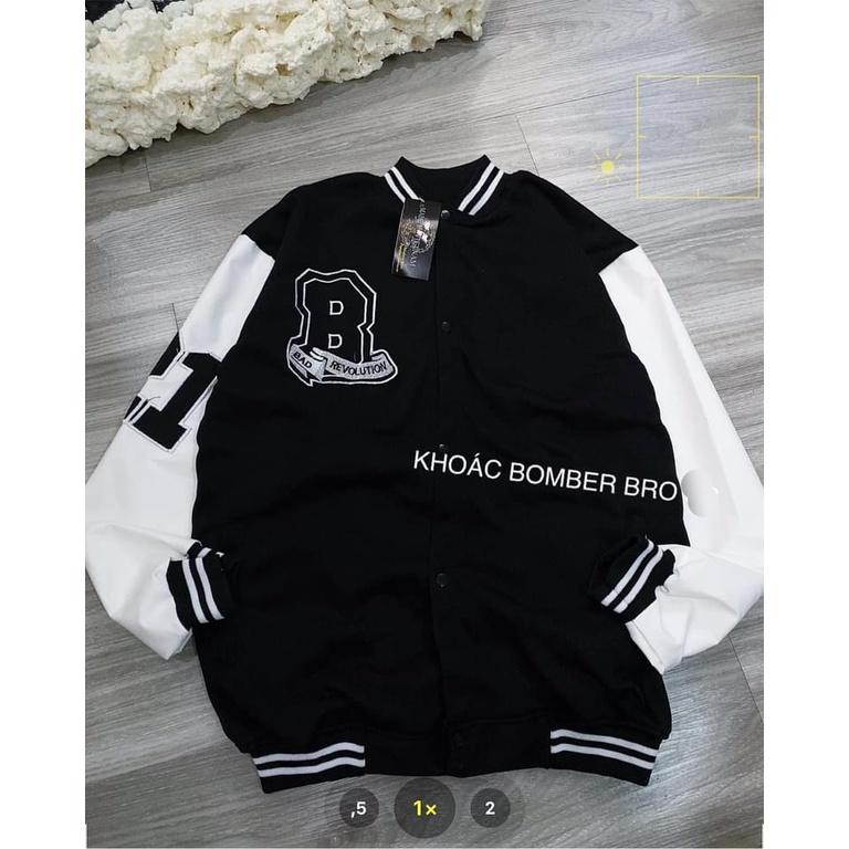 Áo Khoác Bomber 21 JOLIE Unisex Jacker nỉ ép bro, sweater form rộng tay bồng cá tính nam nữ Ulzzang