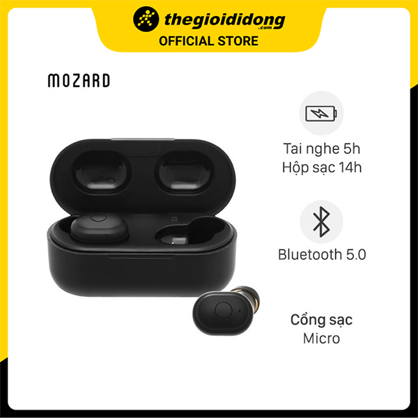 Tai nghe Bluetooth True Wireless Mozard DS635-WB Đen - Hàng Chính Hãng