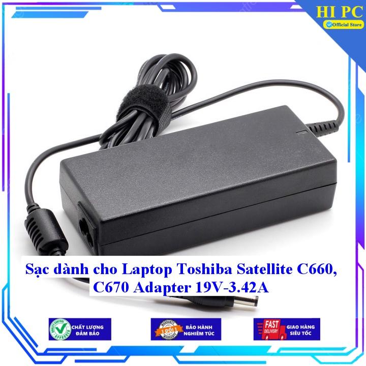 Sạc dành cho Laptop Toshiba Satellite C660 C670 Adapter 19V-3.42A - Kèm Dây nguồn - Hàng Nhập Khẩu