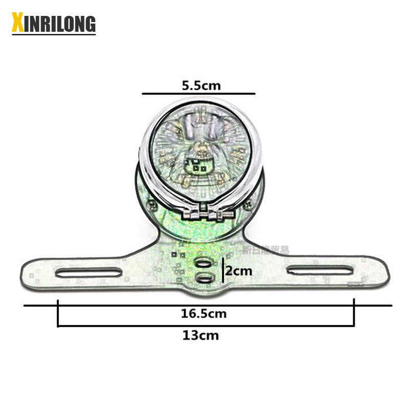 Phụ kiện retro xe máy được ưa chuộng nhất Đèn phanh hợp kim nhôm LED Đèn hậu Harley sửa đổi đèn hậu LED kim loại đa năng Đèn biển số