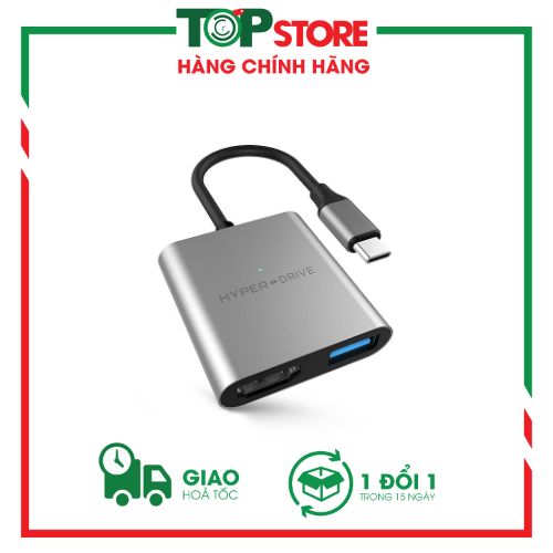 Cổng Chuyển HyperDrive 4K HDMI MacBook, 3-in-1 chính hãng