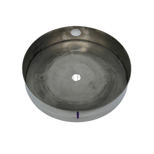 Đế ốp trần inox ø12cm, bát ốp trần treo đèn thả trang trí